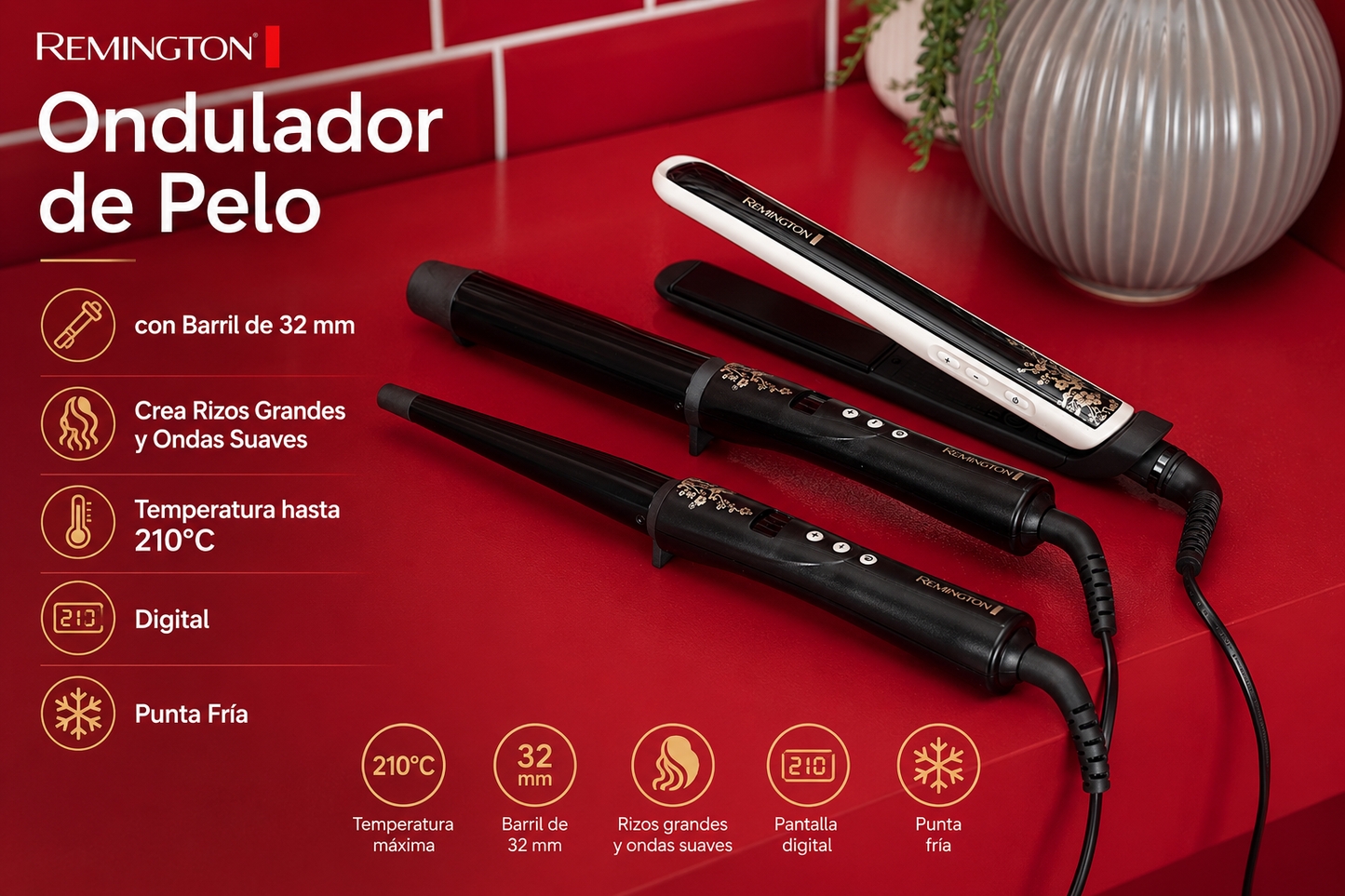 Rizador de Pelo Pearl pro curl. Remington